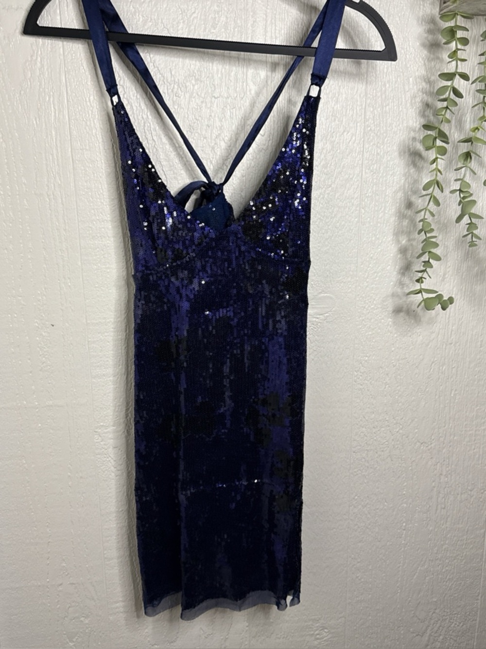 Dazzle Me Sequin Jacquard Mini Slip NWOT midnight disco - Picture 5 of 6